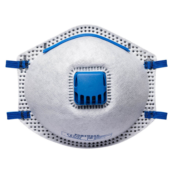 Portwest® N95 Carbon Valved Cup Respirator, White, Size  (P220WHR) Pack of 10