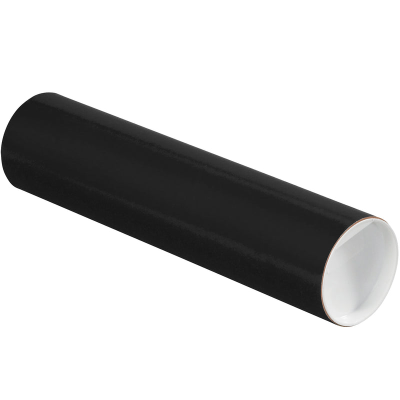 3 x 12" Black Tubes with Caps (P3012BL) Case Of 24