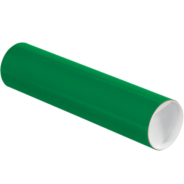 3 x 12" Green Tubes with Caps, Case Of 24 Case Of 24