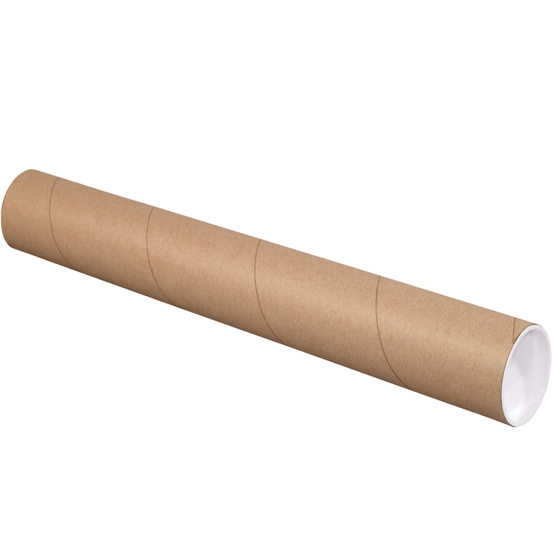 3 x 12" Kraft Tubes with Caps, Case Of 24 Case Of 24