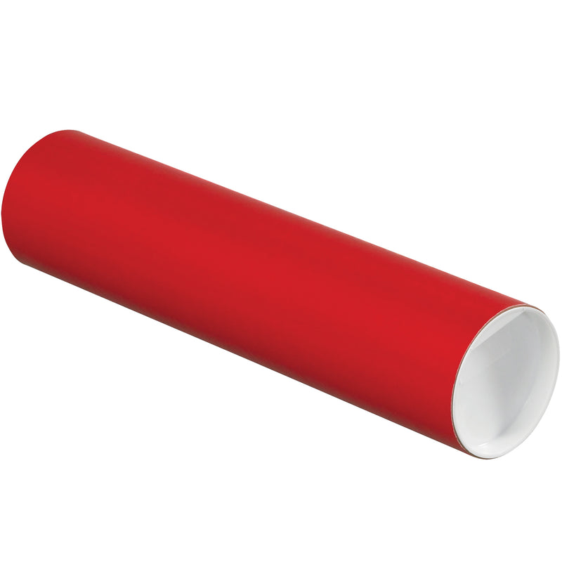 3 x 12" Red Tubes with Caps (P3012R) Case Of 24
