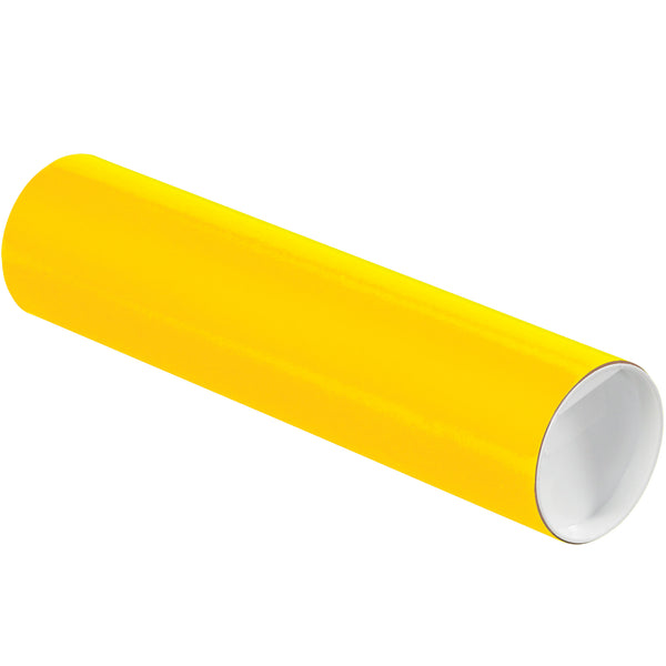 3 x 12" Yellow Tubes with Caps, Case Of 24 Case Of 24