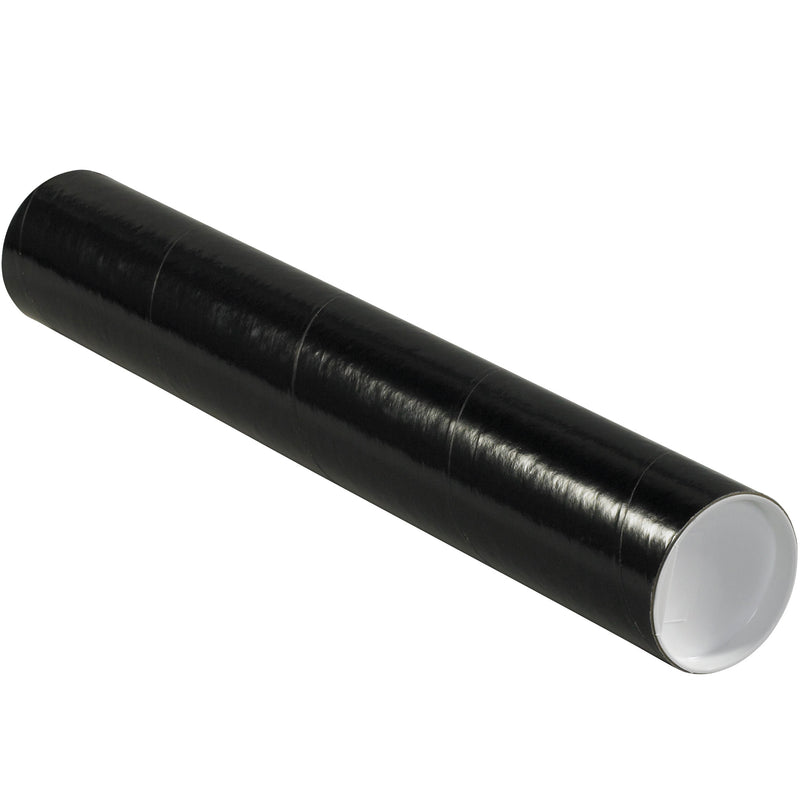 3 x 18" Black Tubes with Caps, Case Of 24 Case Of 24