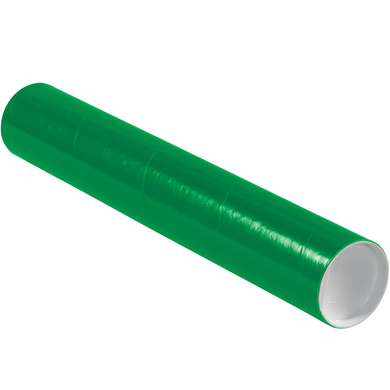 3 x 18" Green Tubes with Caps, Case Of 24 Case Of 24