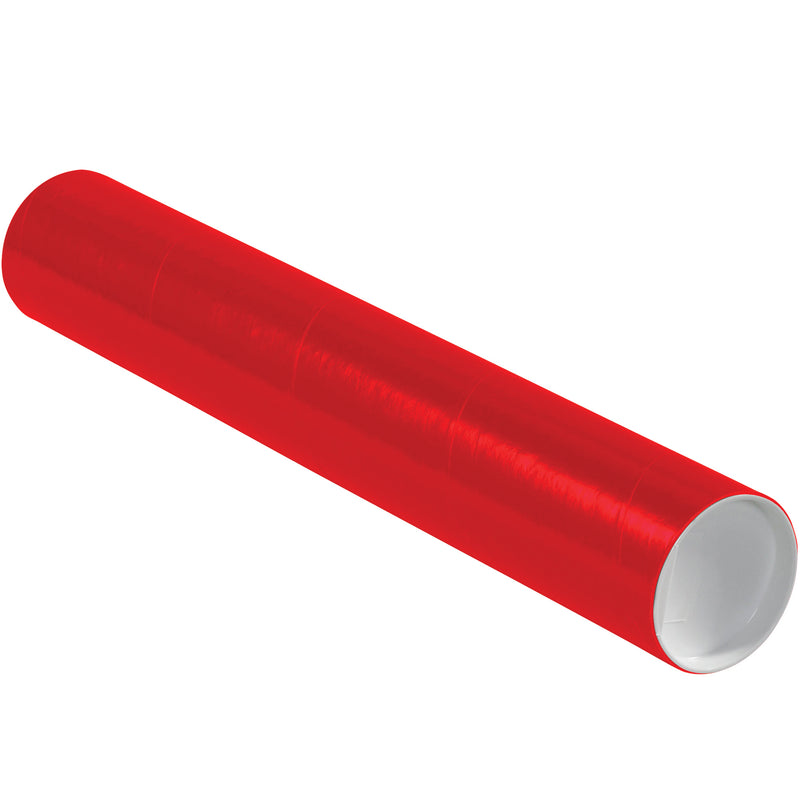 3 x 18" Red Tubes with Caps (P3018R) Case Of 24