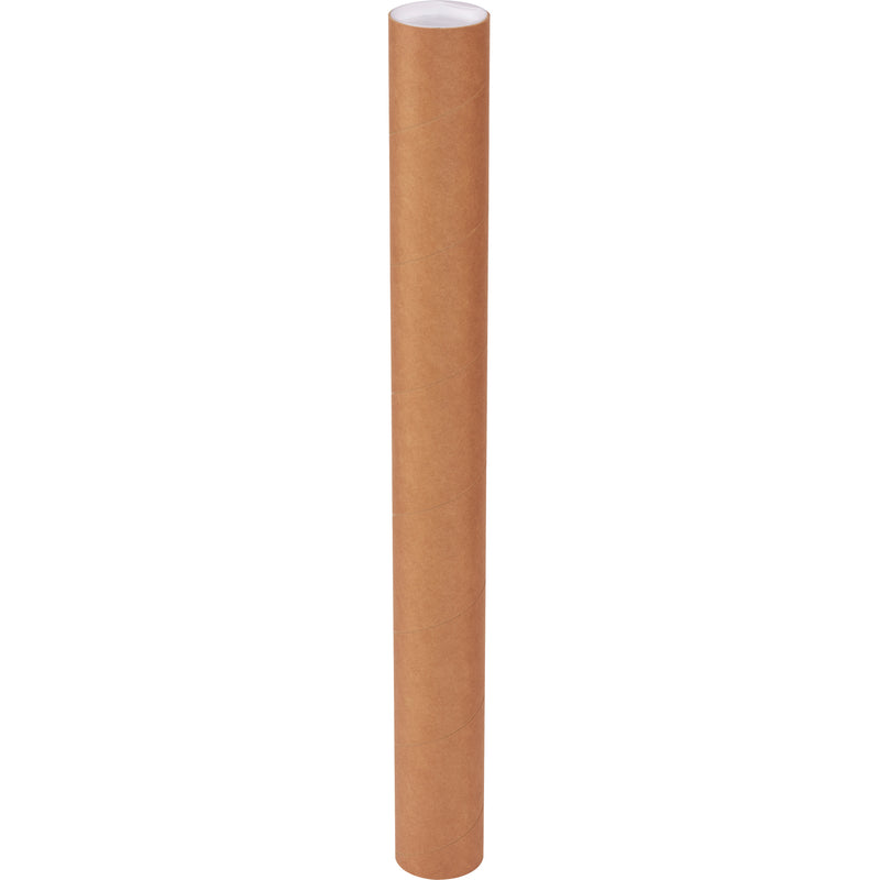 3 x 30" Kraft Heavy-Duty Tubes with Caps, Case Of 24 Case Of 24