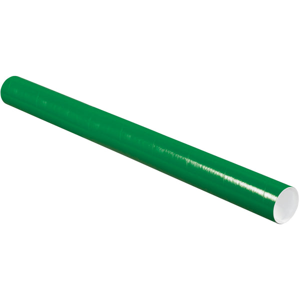 3 x 36" Green Tubes with Caps (P3036G) Case Of 24