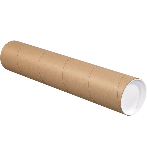 4 x 42" Kraft Tubes with Caps, Case Of 15 Case Of 15