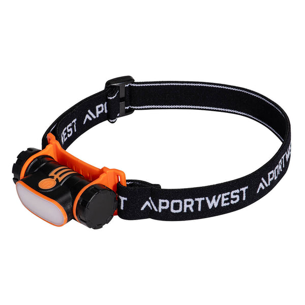 Portwest® USB Rechargeable LED Head Lamp, Black, Size  (PA70BKR) Each