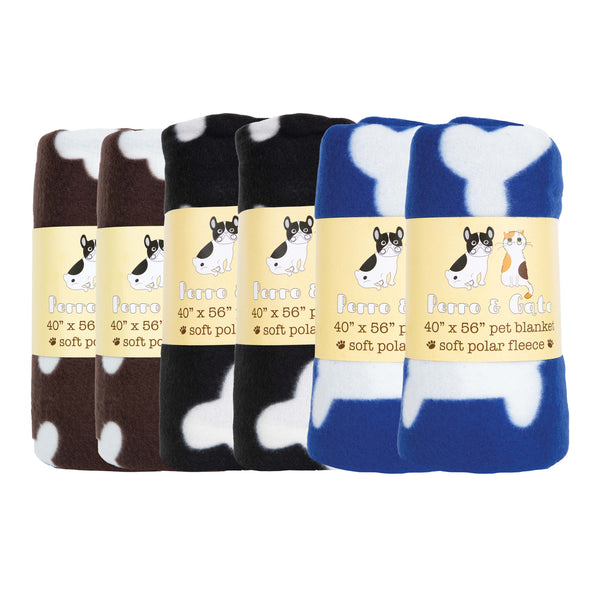 Arkwright Home Perro & Gato Pet Blanket 40x56 Bones (6/Pack) (PNP-PB-40X56-BONE) 1/EA