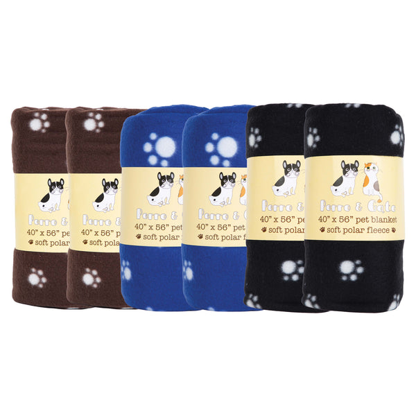 Arkwright Home Perro & Gato Pet Blanket 40x56 Paws (6/Pack) (PNP-PB-40X56-PAWS) 1/EA