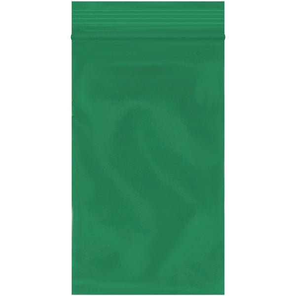 3 x 5" - 2 Mil Green Reclosable Poly Bags (PB3550G) Case Of 1000