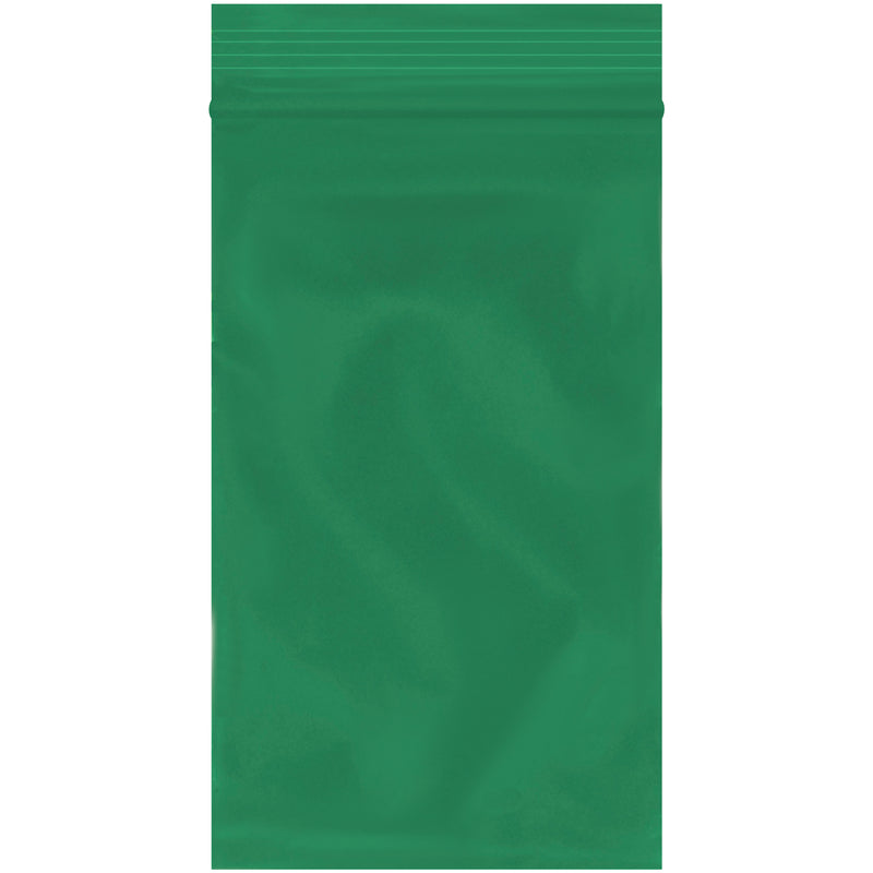 3 x 5" - 2 Mil Green Reclosable Poly Bags (PB3550G) Case Of 1000