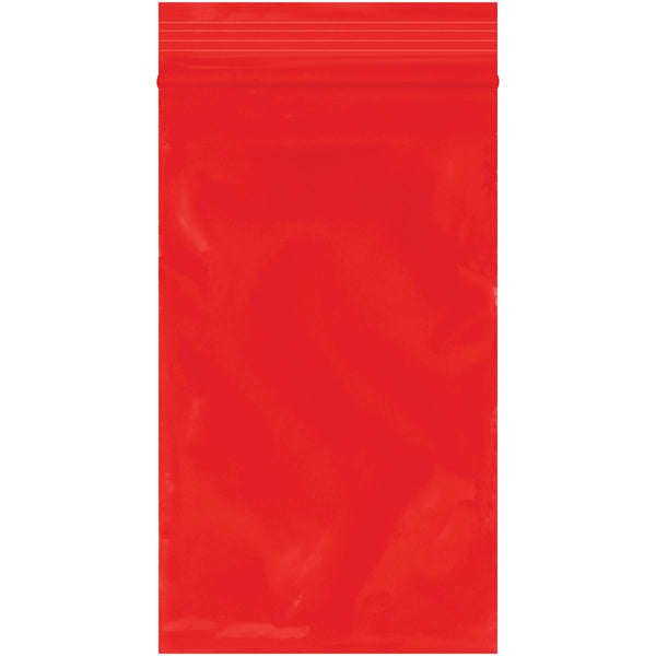 3 x 5" - 2 Mil Red Reclosable Poly Bags (PB3550R) Case Of 1000