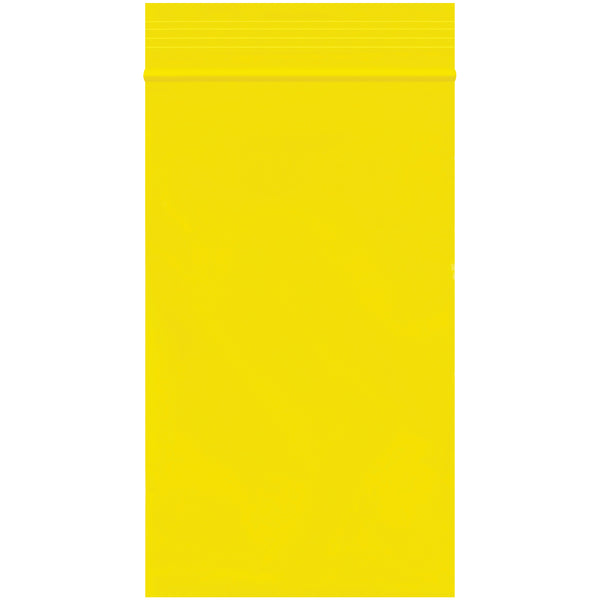 3 x 5" - 2 Mil Yellow Reclosable Poly Bags (PB3550Y) Case Of 1000