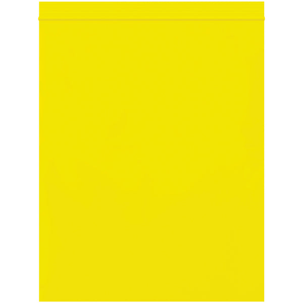 8 x 10" - 2 Mil Yellow Reclosable Poly Bags, Case Of 1000 Case Of 1000