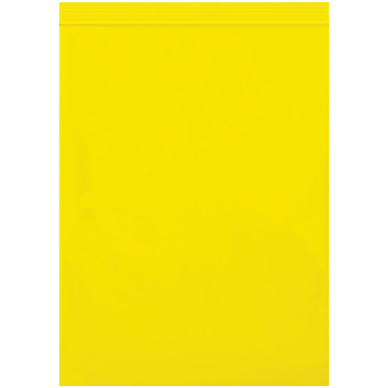 9 x 12" - 2 Mil Yellow Reclosable Poly Bags, Case Of 1000 Case Of 1000