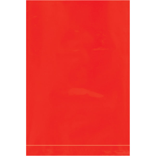 4 x 6" - 2 Mil Red Flat Poly Bags, Case Of 1000 Case Of 1000