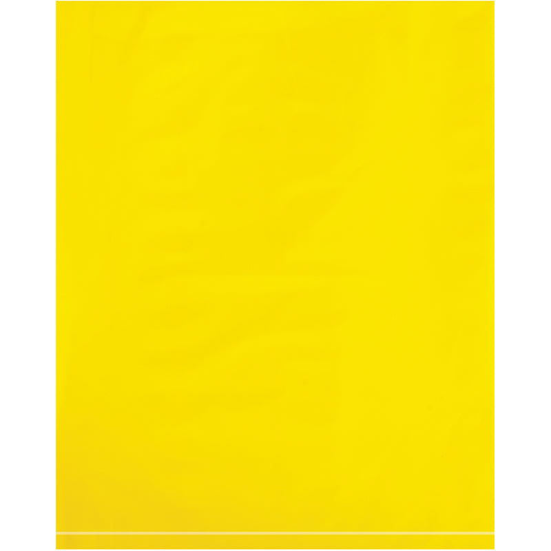 12 x 15" - 2 Mil Yellow Flat Poly Bags, Case Of 1000 Case Of 1000