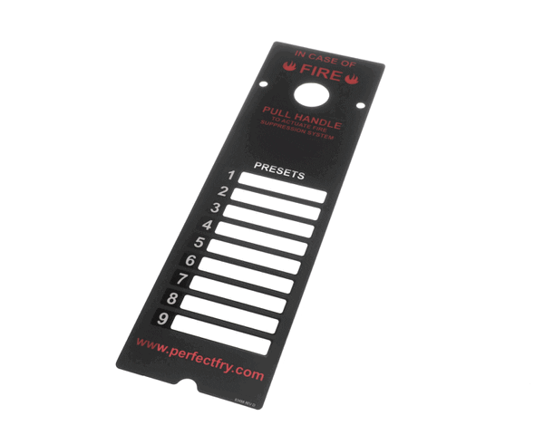 PERFECT FRY 83488 LABEL, PRESET PFC (PFC83488) Each