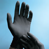 Art Noir® Latex Powder Free 6 mil Exam Gloves, Black, XL, Case of 900 (HOSPHM918) Case of 900