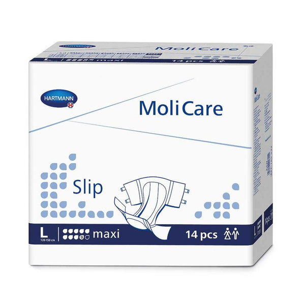 Size L MoliCare Slip Maxi Briefs, Fits 47" - 59" Waist, 14/BG (PHT165533Z) Bag of 14