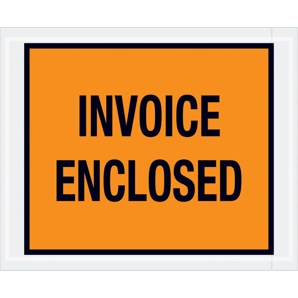 Tape Logic® "Invoice Enclosed" Envelopes, 4 1/2" x 5 1/2", Orange, 1000/Case Case Of 1000