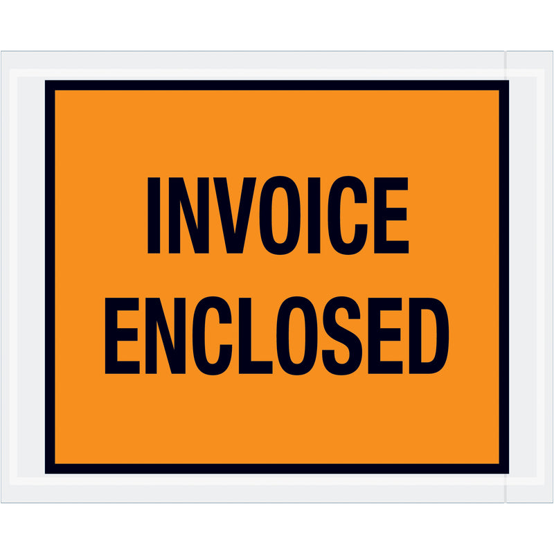 Tape Logic® "Invoice Enclosed" Envelopes, 4 1/2" x 5 1/2", Orange, 1000/Case Case Of 1000