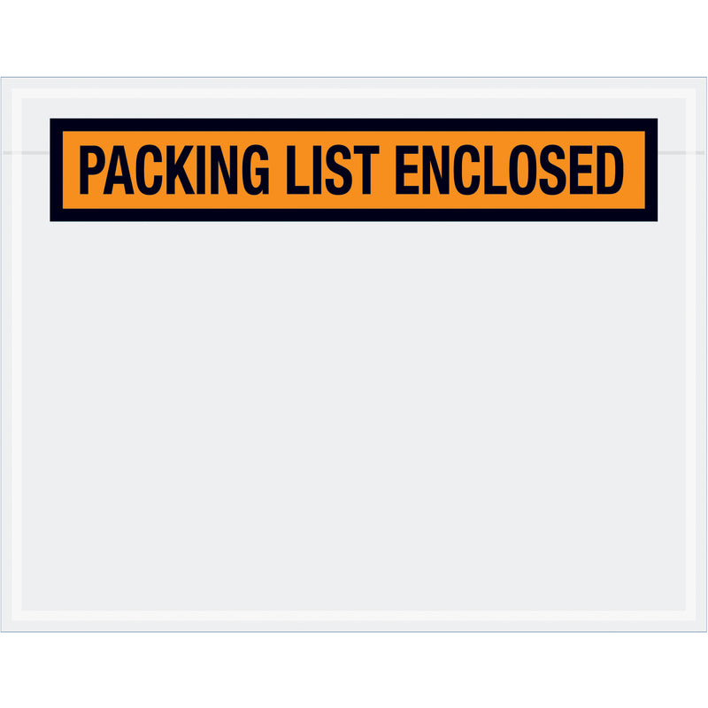 Tape Logic® "Packing List Enclosed" Envelopes, 7" x 5 1/2", Orange, 1000/Case Case Of 1000