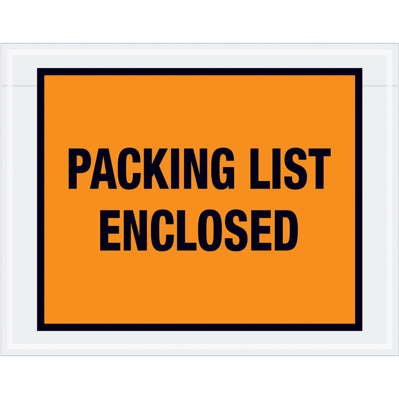 7 x 5 1/2" Orange "Packing List Enclosed" Envelopes, Case Of 1000 Case Of 1000