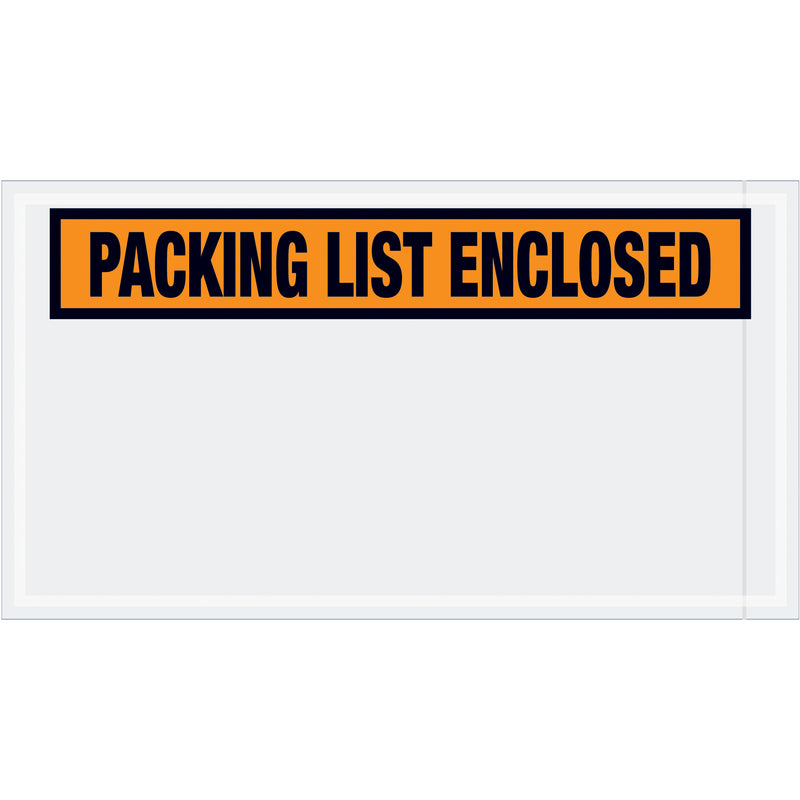 Tape Logic® "Packing List Enclosed" Envelopes, 5 1/2" x 10", Orange, 1000/Case Case Of 1000