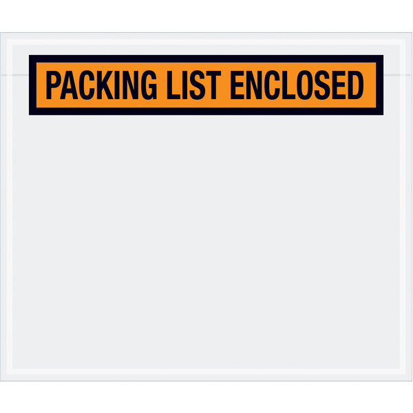 6 1/2 x 5" Orange "Packing List Enclosed" Envelopes, Case Of 1000 Case Of 1000