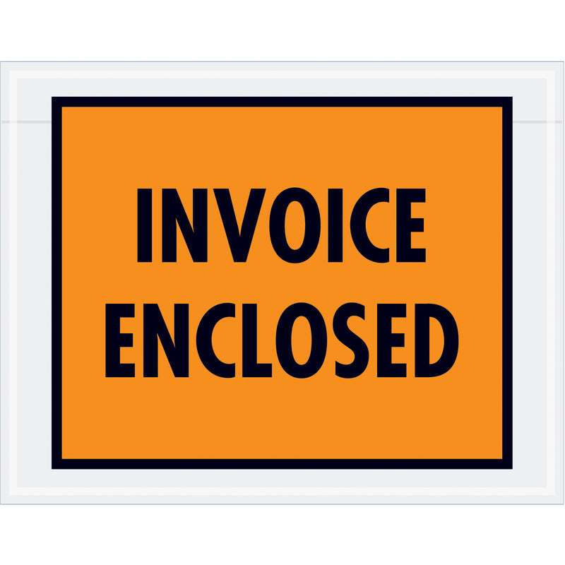 Tape Logic® "Invoice Enclosed" Envelopes, 7" x 5 1/2", Orange, 1000/Case Case Of 1000