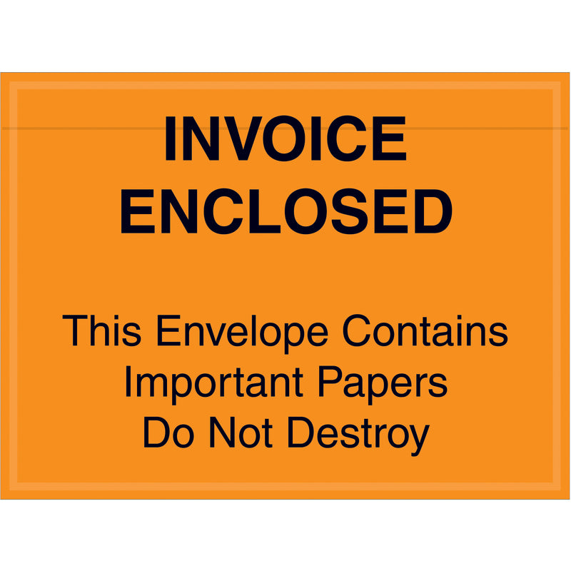 Tape Logic® "Important Papers Enclosed" Envelopes, 4 1/2" x 6", Orange, 1000/Case Case Of 1000