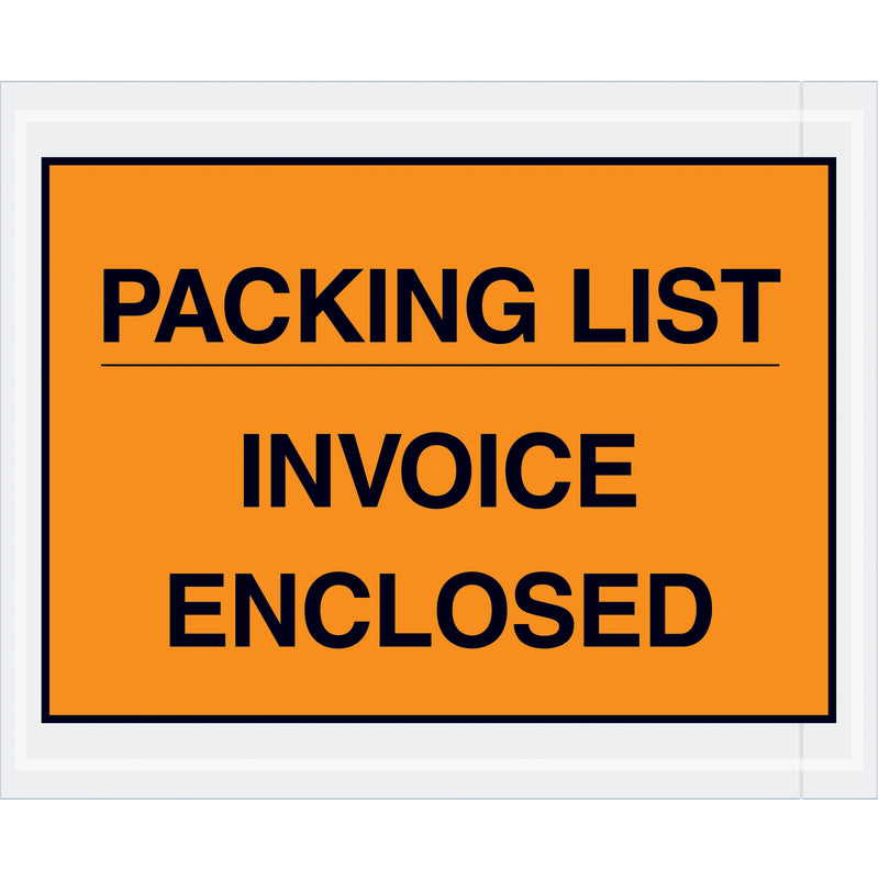 Tape Logic® "Packing List/Invoice Enclosed" Envelopes, 4 1/2" x 5 1/2", Orange, 1000/Case Case Of 1000