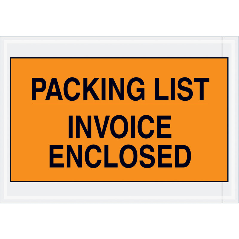 7 x 10" Orange "Packing List/Invoice Enclosed" Envelopes, Case Of 1000 Case Of 1000