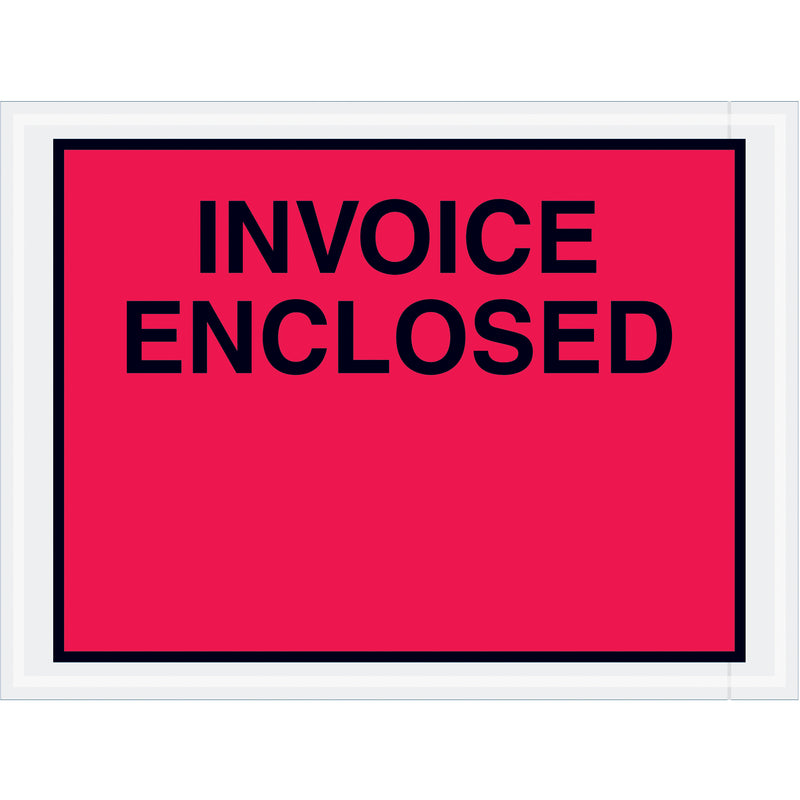 Tape Logic® "Invoice Enclosed" Envelopes, 4 1/2" x 6", Red, 1000/Case Case Of 1000