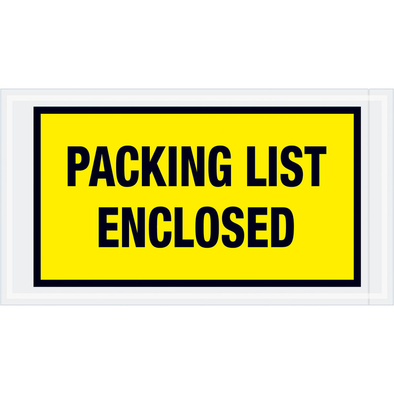 5 1/2 x 10" Yellow "Packing List Enclosed" Envelopes, Case Of 1000 Case Of 1000