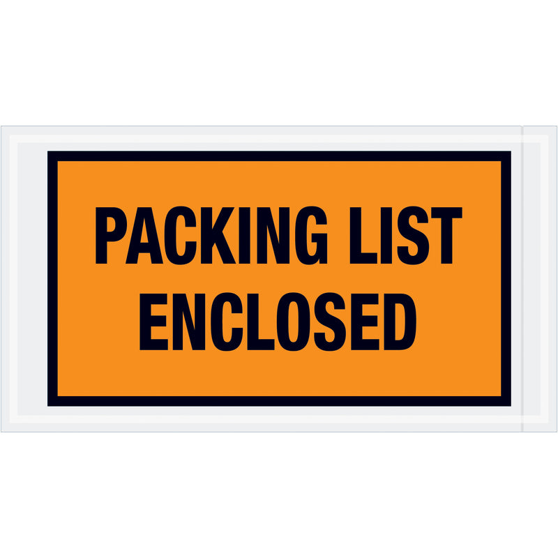 5 1/2 x 10" Orange "Packing List Enclosed" Envelopes, Case Of 1000 Case Of 1000