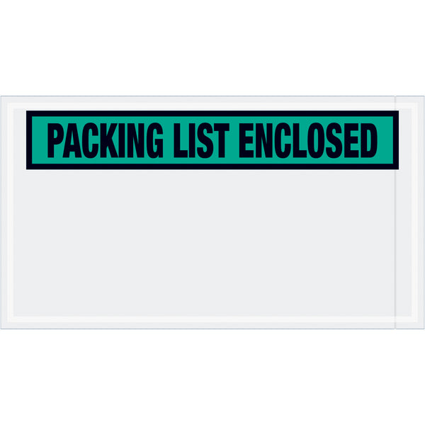 5 1/2 x 10" Green "Packing List Enclosed" Envelopes, Case Of 1000 Case Of 1000