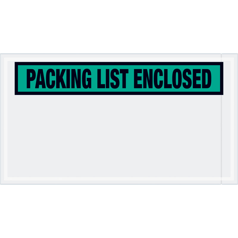 5 1/2 x 10" Green "Packing List Enclosed" Envelopes, Case Of 1000 Case Of 1000