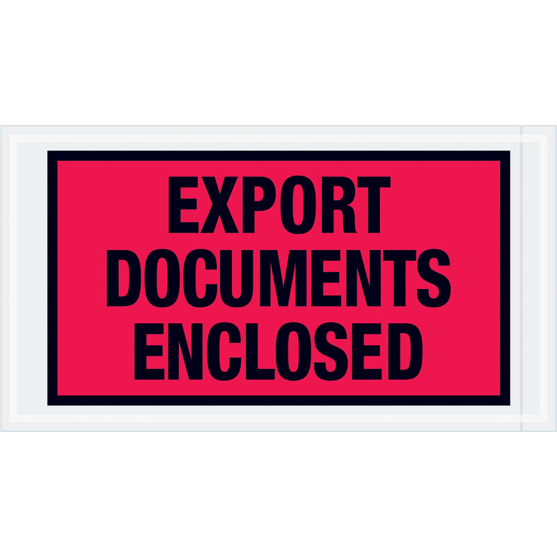 5 1/2 x 10" Red "Export Documents Enclosed" Envelopes, Case Of 1000 Case Of 1000