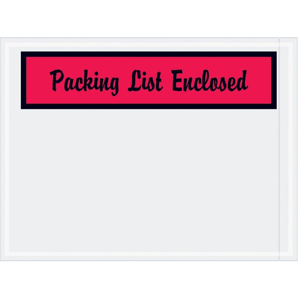 4 1/2 x 6" Red "Packing List Enclosed" Envelopes (PL444), Case Of 1000 Case Of 1000