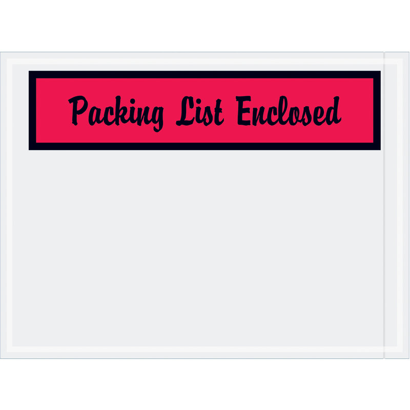 4 1/2 x 6" Red "Packing List Enclosed" Envelopes (PL444), Case Of 1000 Case Of 1000