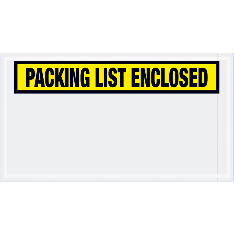 Tape Logic® "Packing List Enclosed" Envelopes, 5 1/2" x 10", Yellow, 1000/Case Case Of 1000