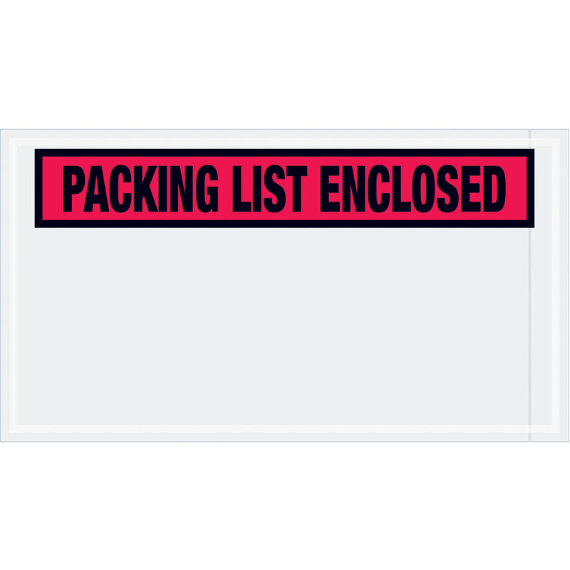 Tape Logic® "Packing List Enclosed" Envelopes, 5 1/2" x 10", Red, 1000/Case Case Of 1000