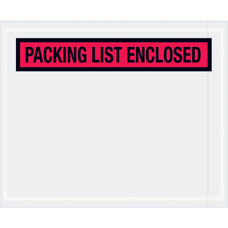 Tape Logic® "Packing List Enclosed" Envelopes, 4 1/2" x 5 1/2", Red, 1000/Case Case Of 1000