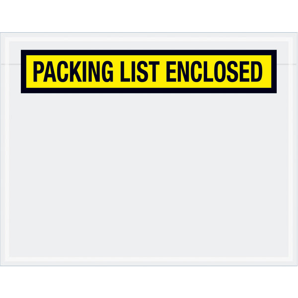 Tape Logic® "Packing List Enclosed" Envelopes, 7" x 5 1/2", Yellow, 1000/Case Case Of 1000