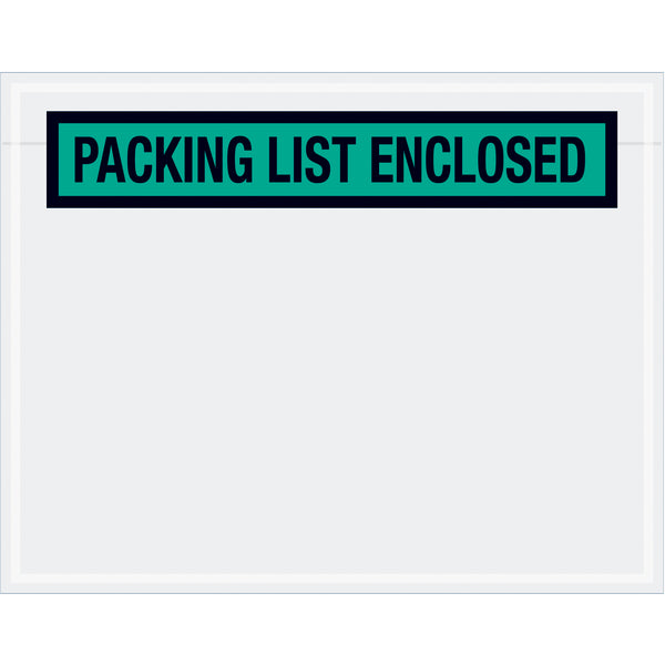 Tape Logic® "Packing List Enclosed" Envelopes, 7" x 5 1/2", Green, 1000/Case Case Of 1000