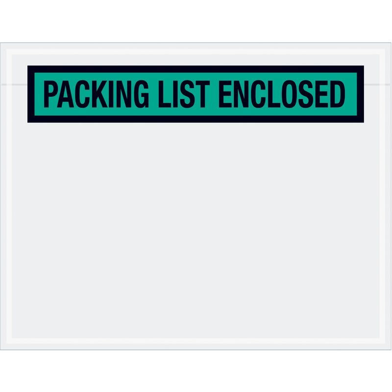 Tape Logic® "Packing List Enclosed" Envelopes, 7" x 5 1/2", Green, 1000/Case Case Of 1000